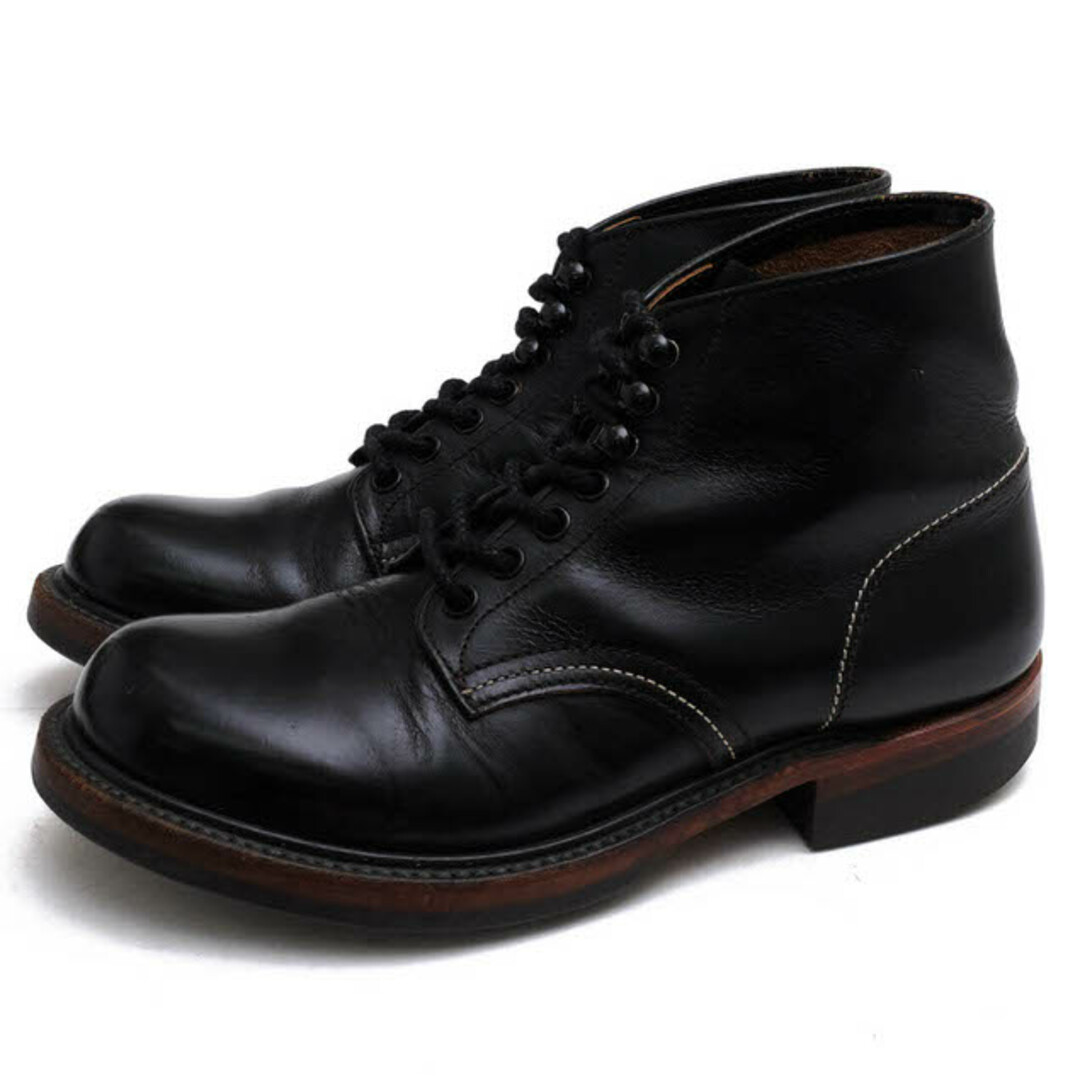 ジョーマッコイ／JOE McCOY ワークブーツ シューズ 靴 メンズ 男性 男性用レザー 革 本革 ブラック 黒  LOT882004 WORK BOOT レイルマンブーツ プレーントゥ グッドイヤーウェルト製法 メンズの靴/シューズ(ブーツ)の商品写真