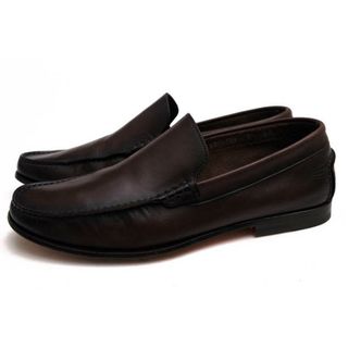 サントーニ(Santoni)のサントーニ／Santoni ヴァンプローファー シューズ 靴 メンズ 男性 男性用レザー 革 本革 ダークブラウン 茶 ブラウン  15539 スリッポン レザーソール マッケイ製法(スリッポン/モカシン)