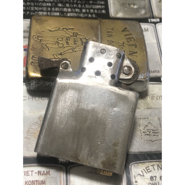 ベトナムZIPPO】本物 1971年製ベトナムジッポー「兵士と子供」 メンズ