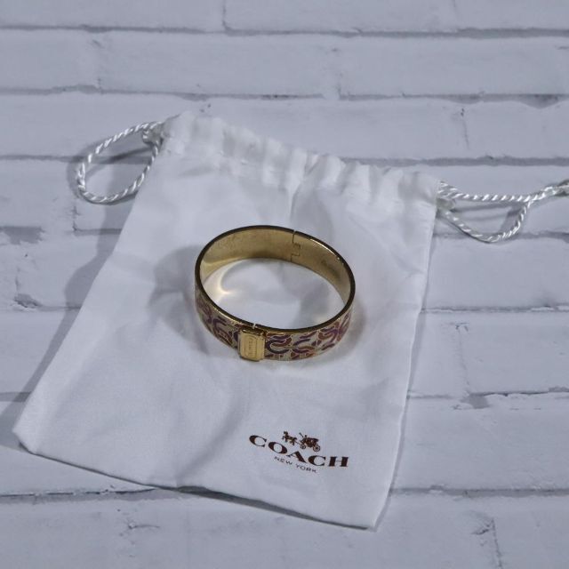 COACH - 【匿名配送】COACH コーチ バングル ブレスレット 紫 ロゴの