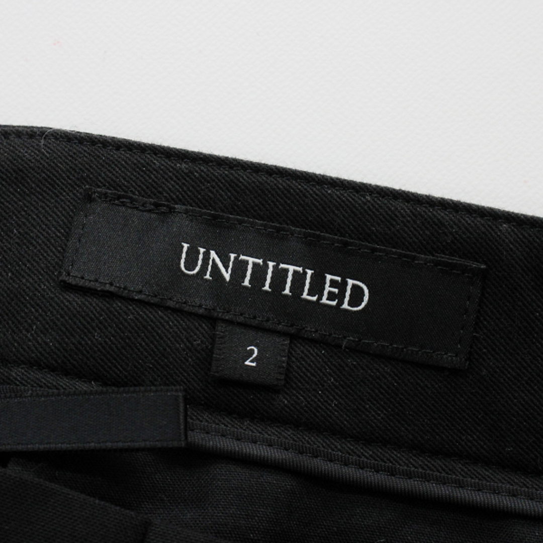 UNTITLED(アンタイトル)の美品 UNTITLED アンタイトル ウールモヘヤ タック ストレートパンツ 2/ブラック ボトムス(B)【2400013217378】 レディースのパンツ(カジュアルパンツ)の商品写真