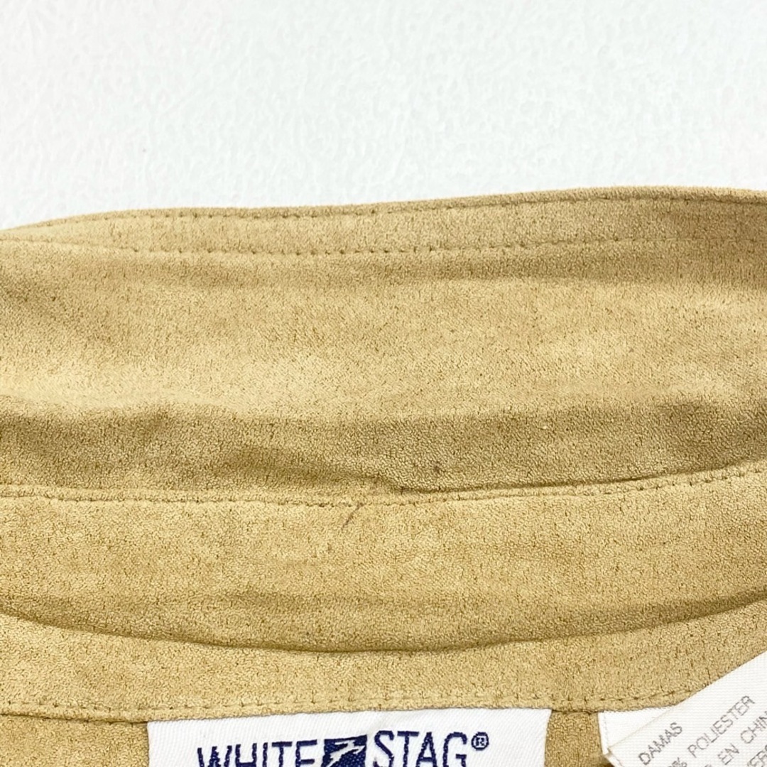 【中古】レディース WHITE STAG ソフト スエード シャツ ロングスリーブ レギュラーカラー 無地 サイズ：Women's XL キャメル 古着 中古 mellow レディースのトップス(シャツ/ブラウス(半袖/袖なし))の商品写真