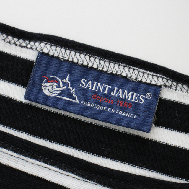 SAINT JAMES(セントジェームス)のSAINT JAMES セントジェームス コットン ボーダー カットソー XS/ブラック トップス【2400013229319】 レディースのトップス(カットソー(長袖/七分))の商品写真