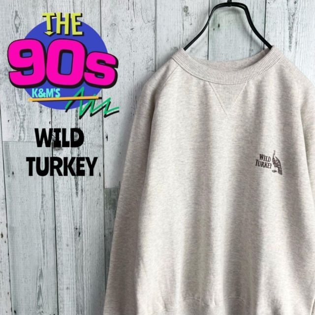 90's WILD TURKEY ワイルドターキー　企業系　前Vリブ長トレーナー