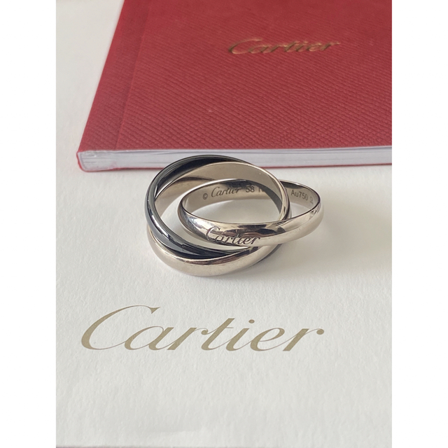 Cartier(カルティエ)のカルティエ トリニティ リング ブラック K18WGセラミック　18号 メンズのアクセサリー(リング(指輪))の商品写真