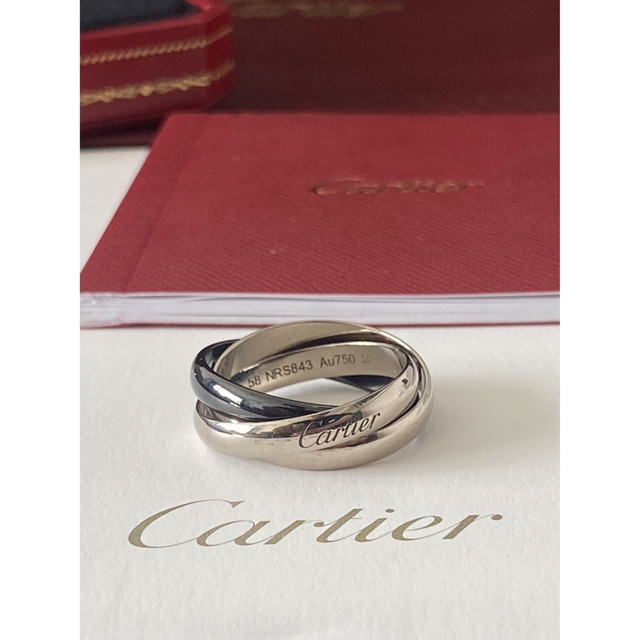 Cartier(カルティエ)のカルティエ トリニティ リング ブラック K18WGセラミック　18号 メンズのアクセサリー(リング(指輪))の商品写真