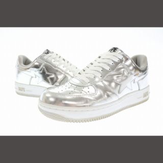 BAPE BAPESTA ロードスタ スニーカー シルバー-