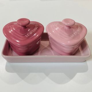 ルクルーゼ(LE CREUSET)のル・クルーゼ ハート型ミニココット ピンク(食器)