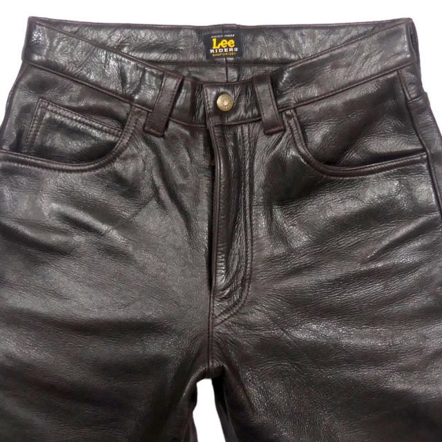 レザーパンツ バイク 本革 Lee リー メンズ 茶 W30 本皮 HH8593
