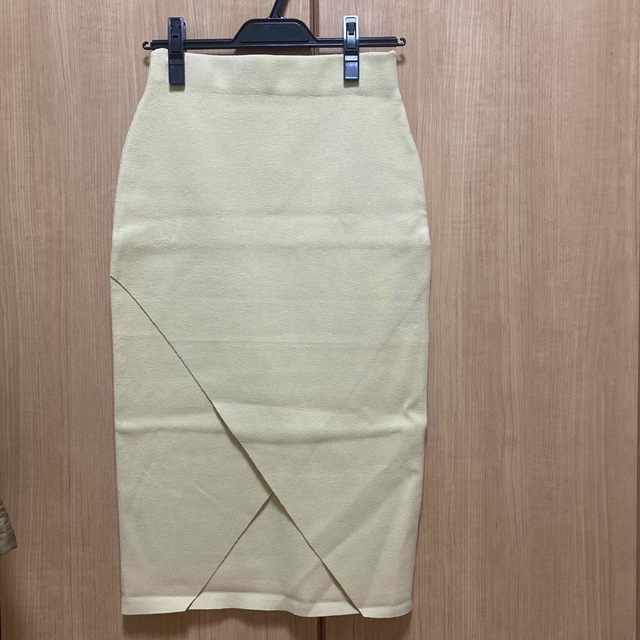 LagunaMoon(ラグナムーン)の新品 未使用 LAGUNAMOON，ラグナムーン スクエアラップニットスカート レディースのスカート(ひざ丈スカート)の商品写真