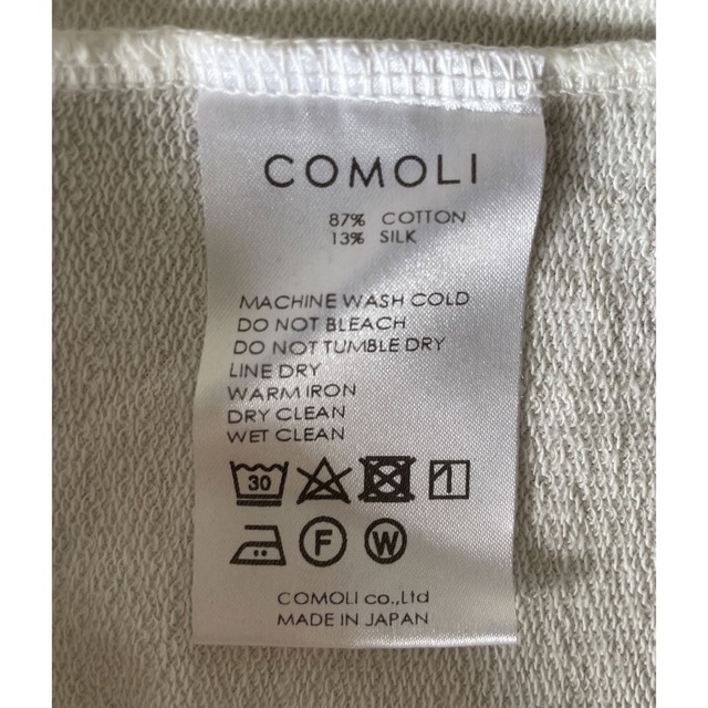 COMOLI(コモリ)の22aw COMOLI コットンシルク長袖クルー 2 SMOKE WHITE メンズのトップス(スウェット)の商品写真