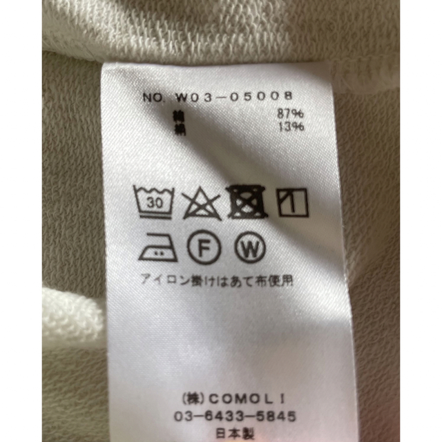 COMOLI(コモリ)の22aw COMOLI コットンシルク長袖クルー 2 SMOKE WHITE メンズのトップス(スウェット)の商品写真