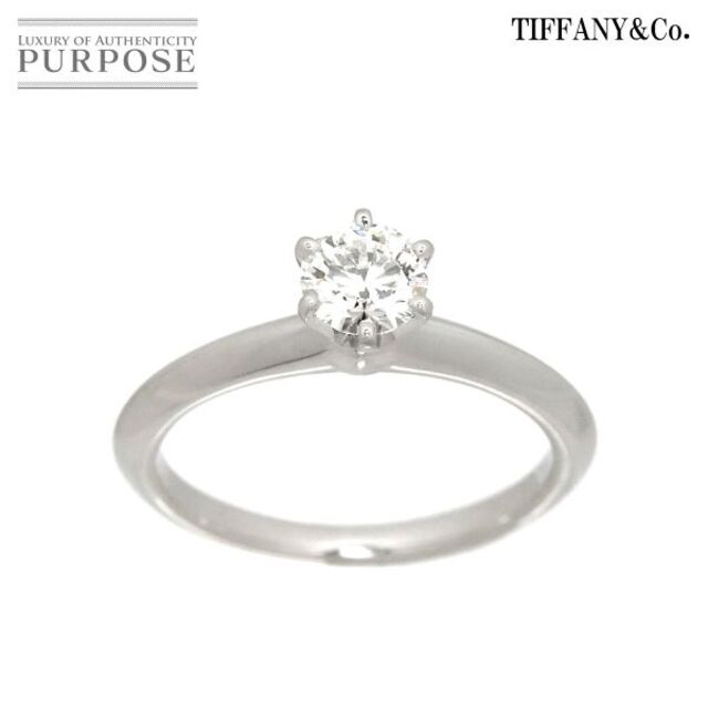 Tiffany & Co. - ティファニー  ソリティア ダイヤ 0.44ct H/VVS2/3EX 9号 リング Pt プラチナ 指輪 【鑑定書付き】 VLP 90180494