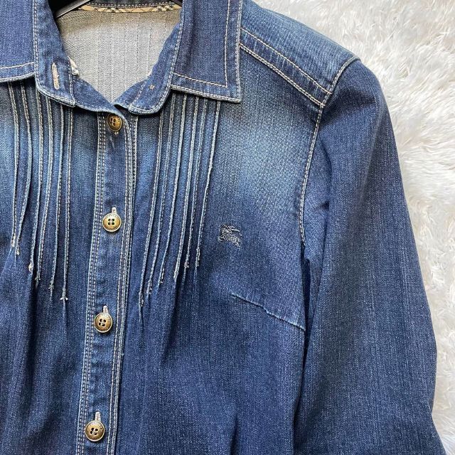 極美品✨バーバリーブルーレーベル ワンピース デニム ノバチェック 38号