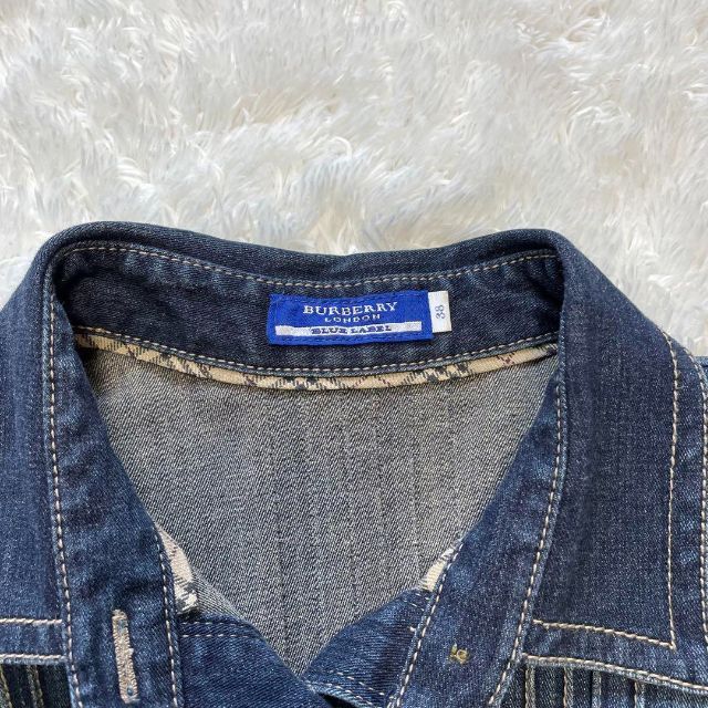極美品✨バーバリーブルーレーベル ワンピース デニム ノバチェック 38号