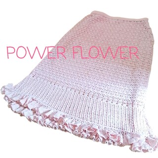 エヌナチュラルビューティーベーシック(N.Natural beauty basic)のPOWER FLOWER (東京スタイル)ピンクかぎ針編みスカート38(ひざ丈スカート)