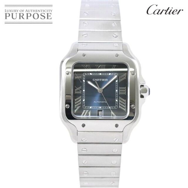 超歓迎された WSSA0013 サントスドゥカルティエLM Cartier カルティエ Cartier メンズ 90181487 VLP  Cartier de Santos 自動巻き 文字盤 ブルー デイト 腕時計 腕時計(アナログ)