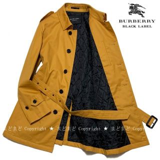 バーバリーブラックレーベル(BURBERRY BLACK LABEL)のバーバリーブラックレーベル 中綿 キルティング ステンカラー コート L 黄色(トレンチコート)