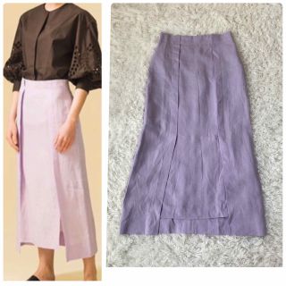 ロンハーマン(Ron Herman)の美品✨エブール タイトスカート 春服 ロングスカート 麻 スリット 夏服(ロングスカート)