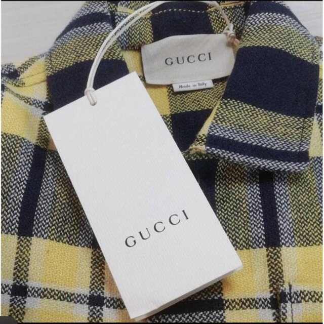 Gucci(グッチ)のGUCCI チルドレン キッズ 黄色 チェックシャツ 5years キッズ/ベビー/マタニティのキッズ服男の子用(90cm~)(Tシャツ/カットソー)の商品写真