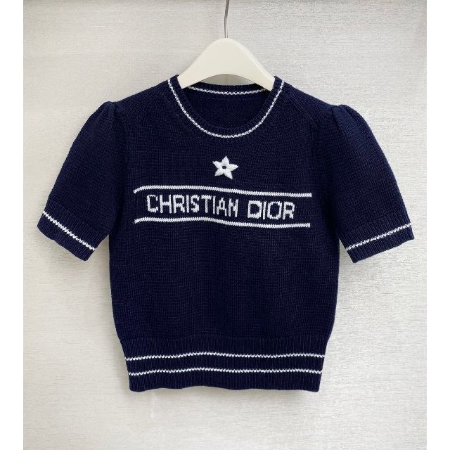Christian Dior - クリスチャンディオール　ショートスリーブセーター ニット　ネイビー　34