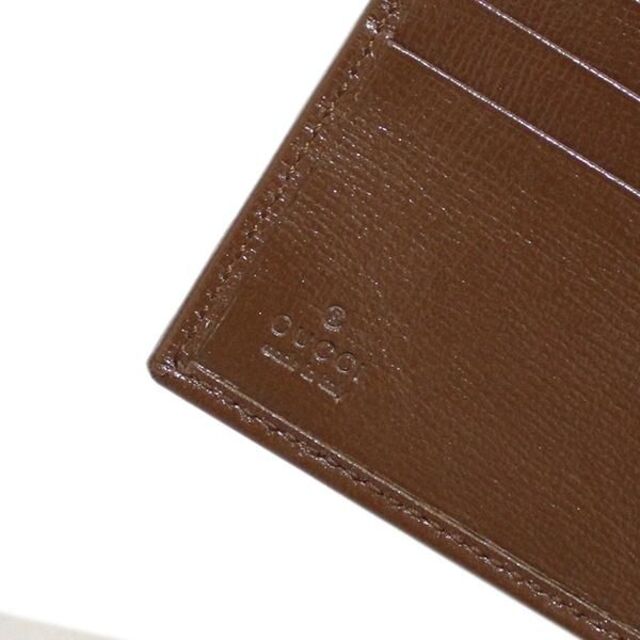 美品☆グッチ 財布 FAKE/NOT プリント 二つ折り財布 J5829