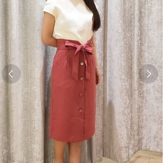 エージーバイアクアガール(AG by aquagirl)のウエストリボンタイトスカート(ひざ丈スカート)