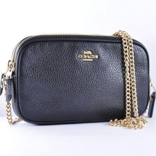 コーチ(COACH)の極美品　COACH　コーチ　カメラバッグ　ポシェット　ブラック　ストラップ(ショルダーバッグ)