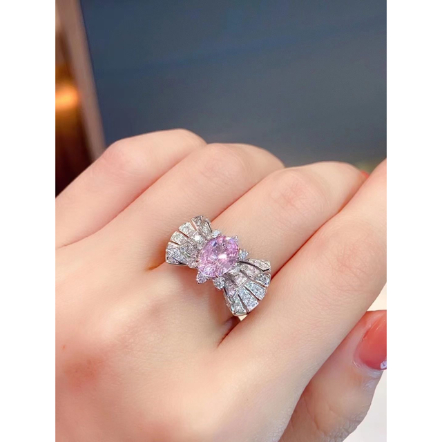 天然ピンク サファイア ダイヤ リング1.5ct k18 ¥ - リング(指輪)