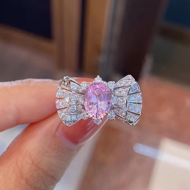 新到着 ダイヤ サファイア 天然ピンク リング1.5ct ¥ k18 リング(指輪