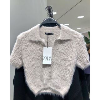 ザラ(ZARA)のZARA フェイクファーポロセーター トップス(ニット/セーター)