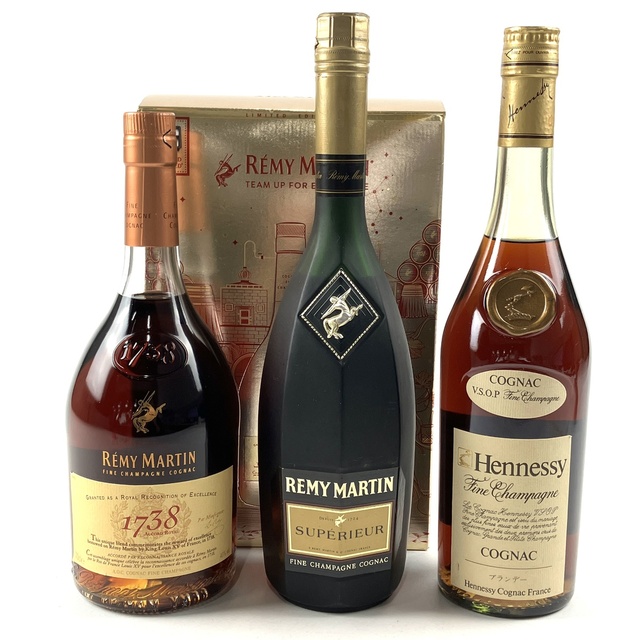 3本 REMY MARTIN Hennessy コニャック 700ml 女の子向けプレゼント集結 ...