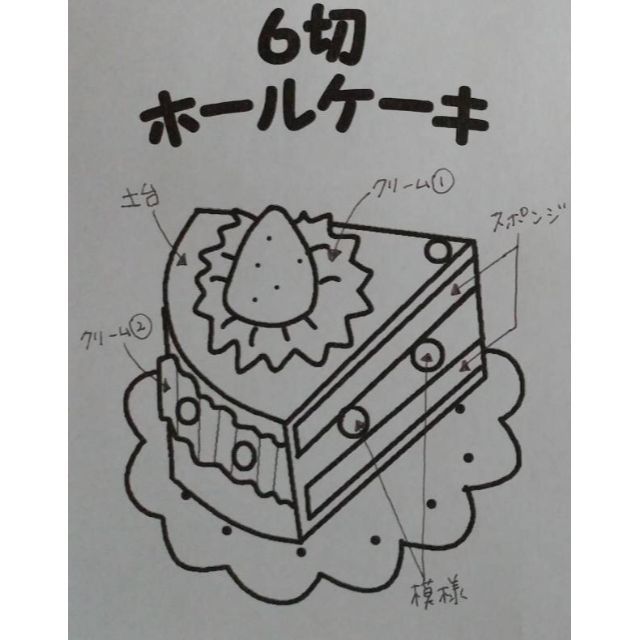 781【選べる45色★イチゴのホールケーキ（六つ切）】ハンドメイド誕生日 ハンドメイドのおもちゃ(その他)の商品写真