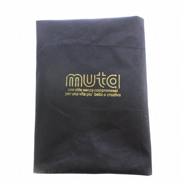 muta MARINE ランダムロゴクリアシューズケース 総柄 茶 ゴールド色 メンズのバッグ(その他)の商品写真