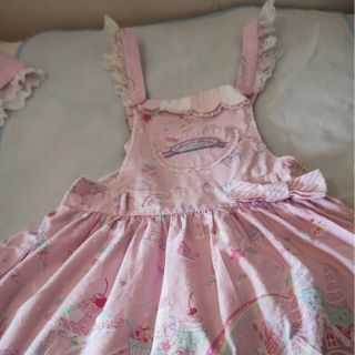 アンジェリックプリティー(Angelic Pretty)のアンジェリックプリティ初版レアミルキープラネットサロペット(ひざ丈ワンピース)