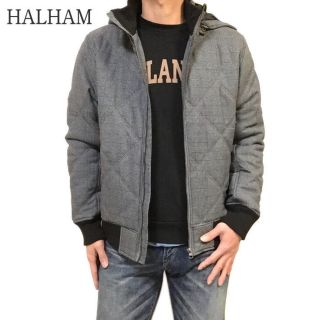 SALE HALHAM ハルハム フード脱着 ダイヤキルト 中綿ジャケット 黒