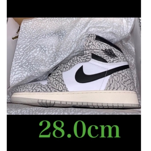 AIR JORDAN 1 HIGH WHITECEMENT 28cm