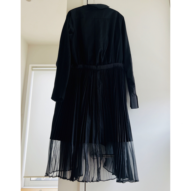 ☆美品SACAI サカイ バック プリーツ 切替ニットワンピース 黒 2 | www