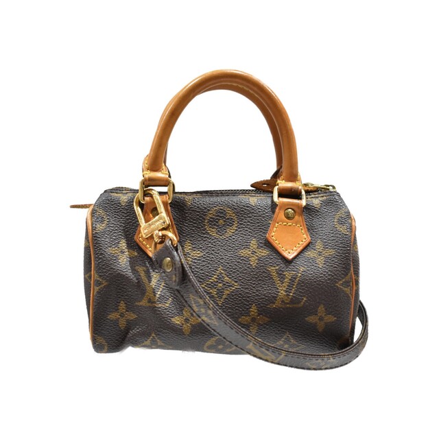 【ショルダー付き】 LOUIS　VUITTON
ミニスピーディ M41534 モノグラム　ブラウン コーティングキャンバス ミニハンドバッグ　ショルダーバッグ　　斜めがけ　人気　コンパクト　レディース 松山久万ノ台店