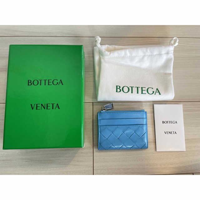 ボッテガヴェネタ BOTTEGAVENETA コインケース マルチケース レザー グリーンブルー ユニセックス 送料無料 e56760i