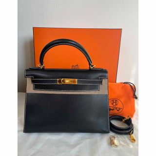 エルメス(Hermes)のエルメス HERMES ケリー28 外縫い リセ  白ステッチ (ハンドバッグ)