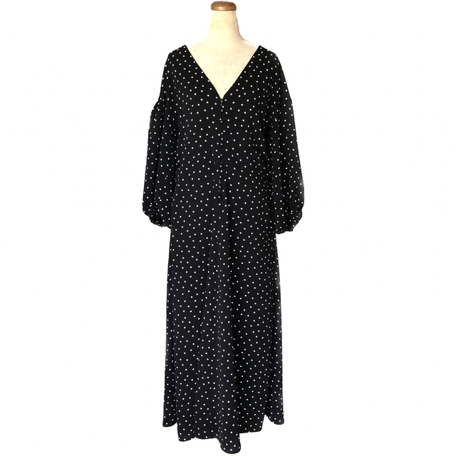 極美品✨ カレンソロジー ドットワンピース ロング丈 ブラック 希少品