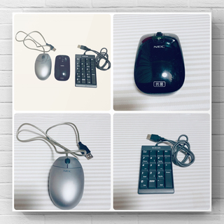 エヌイーシー(NEC)の【PC周辺機器3点 テンキー、WiFi（NEC）マウス、有線マウス（NEC）(PC周辺機器)