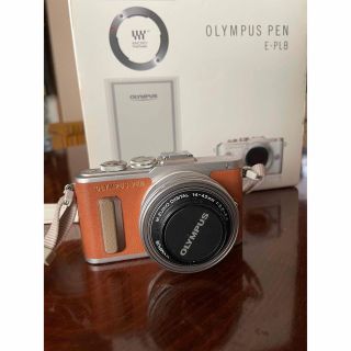 オリンパス(OLYMPUS)のOLYMPUS E-PL8 EZ ダブルズームキット BROWN(ミラーレス一眼)