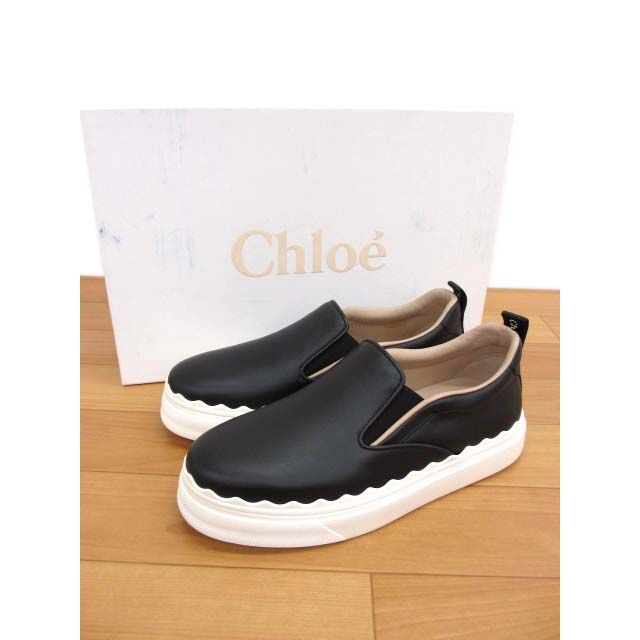 未使用 Chloe クロエ Lauren スリッポン スニーカー 37 黒