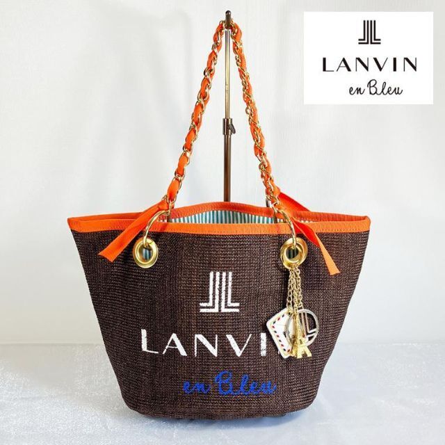 LANVIN en Blue ランバン ゴールド ミニ かごバッグ ハンドバッグ ...