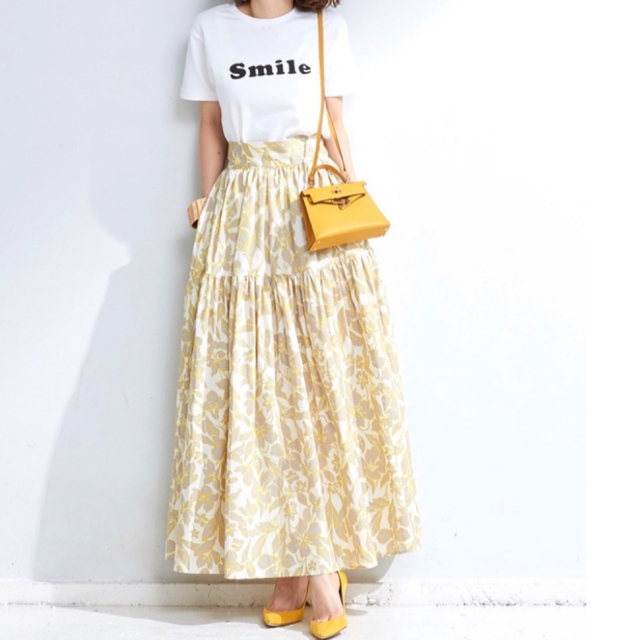OBLI(オブリ)の美品＊OBLI オブリ＊花柄 マキシスカート  ロングスカート  日本製 レディースのスカート(ロングスカート)の商品写真