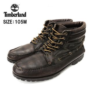 ティンバーランド(Timberland)の【中古】Timberland ティンバーランド ハイカット レザー デッキシューズ GORE-TEX ダークブラウン×オリーブ サイズ：US 105M 古着 中古 mellow(デッキシューズ)