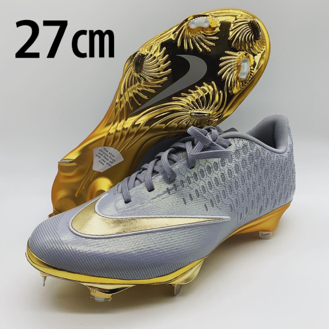 NIKE - NIKE 野球 スパイク グレー ゴールド 金 27㎝ 最軽量の通販 by