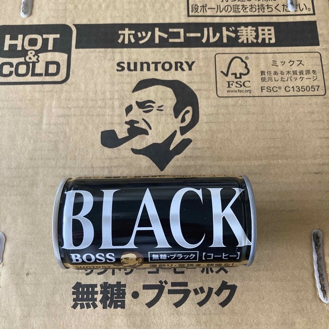 サントリー(サントリー)の缶コーヒー　サントリー　BOSS  無糖  ブラック 食品/飲料/酒の飲料(コーヒー)の商品写真